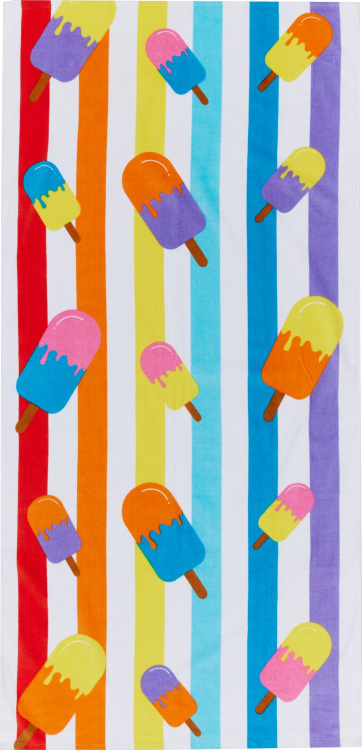 O'Rageous 28 in x 60 in Rainbow Popsicles Beach Towel                                                                            - view number 1 selected