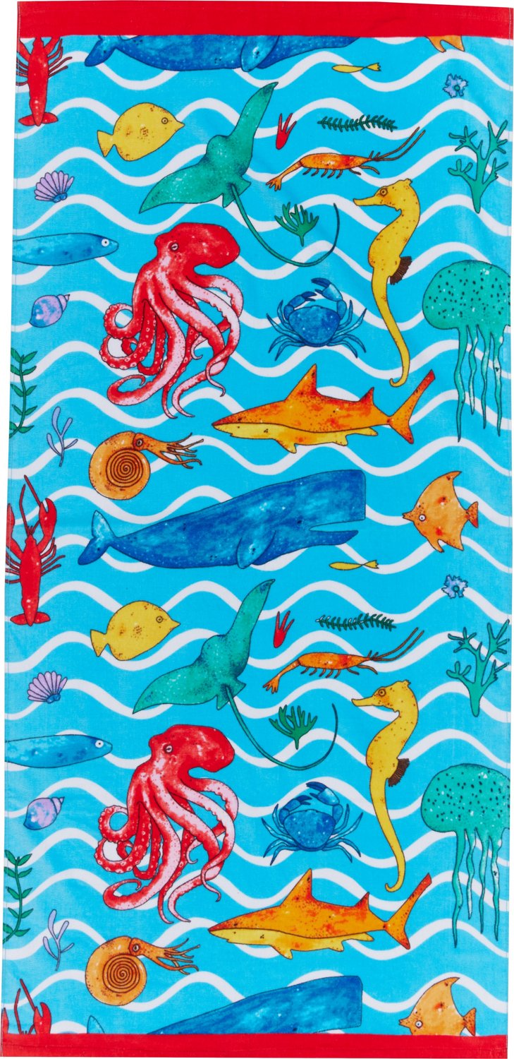 O'Rageous 28 in x 60 in Sea Creatures Beach Towel | Academy