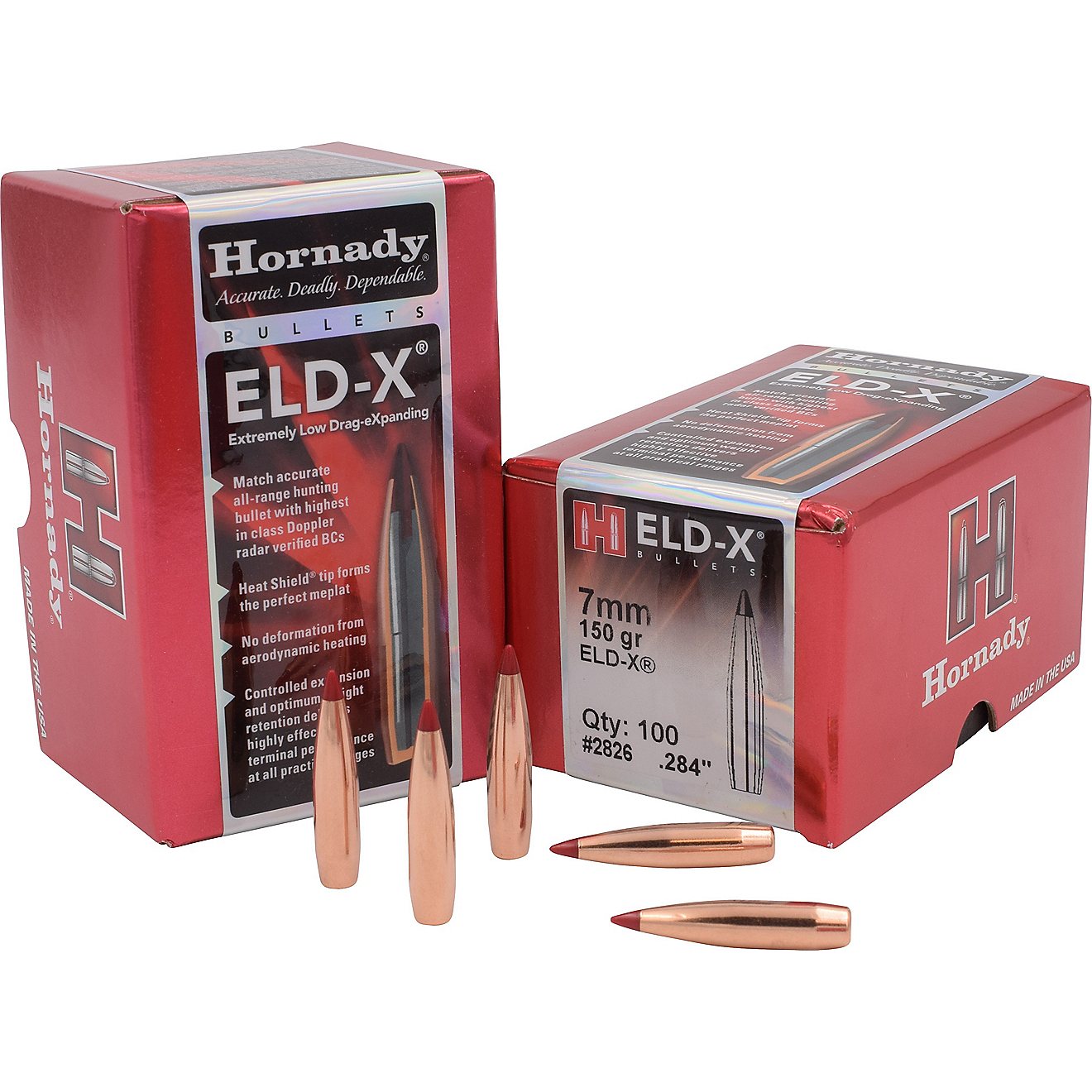Hornady ELD-X 7mm .284 150-Grain Reloading Bullets - 100 Rounds                                                                  - view number 1