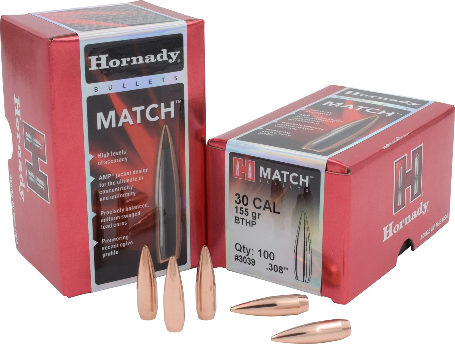 Hornady Match 308 Winchester .308 155-GrainReloading Bullets - 100 ...