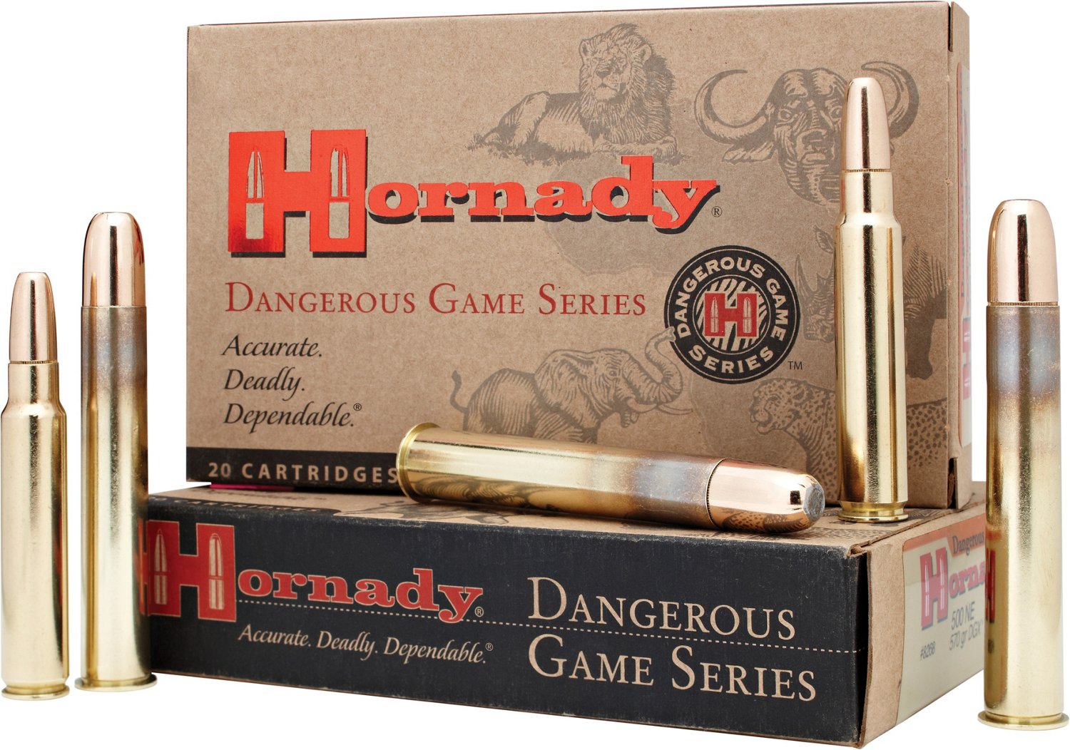 Hornady Dangerous Game 500 Nitro Express 570-Grain Rifle Ammunition - 20  Rounds | Academy