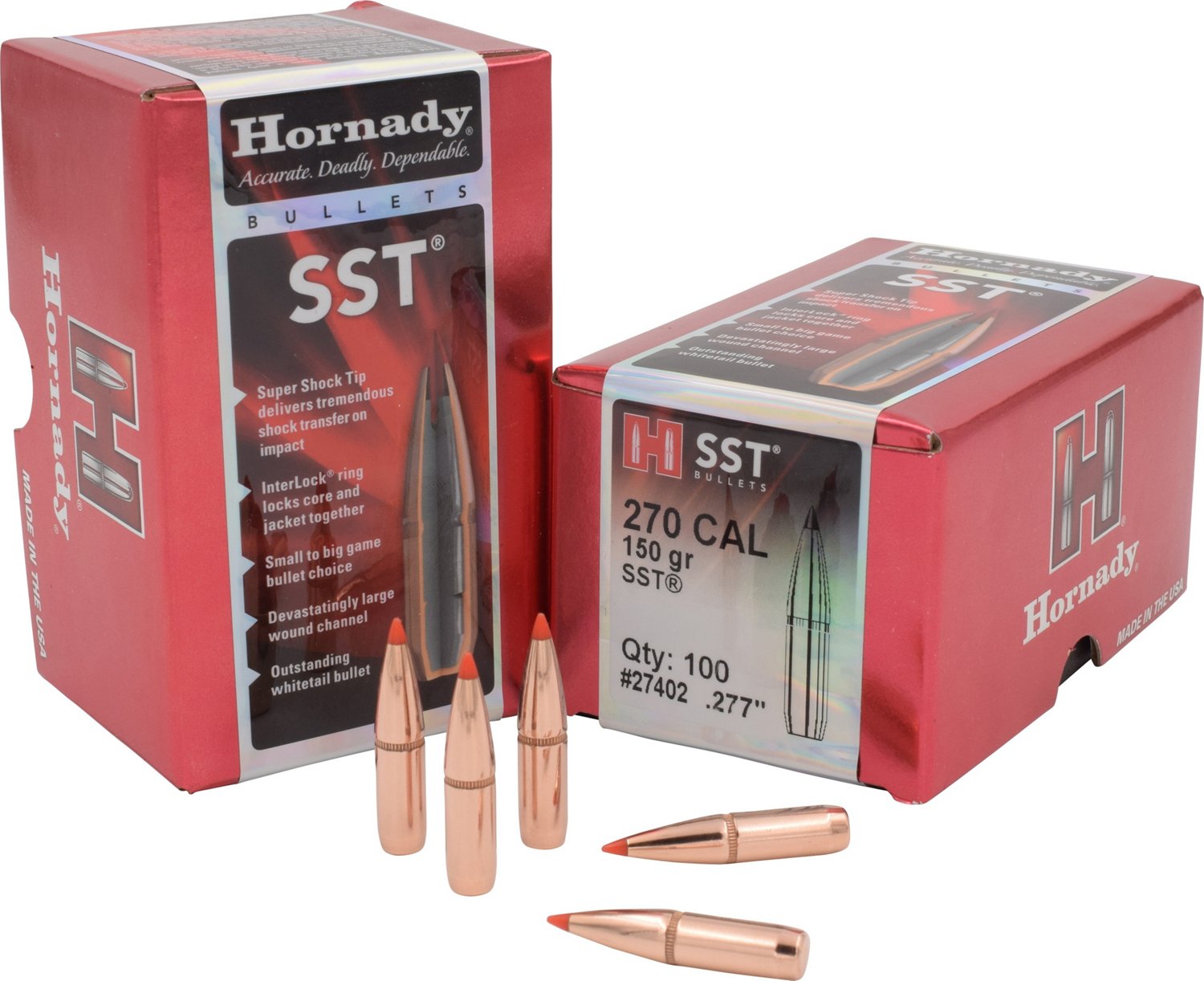 Hornady SST 270 Win .277 150-Grain Rifle Reloading Bullets - 100-Rounds ...