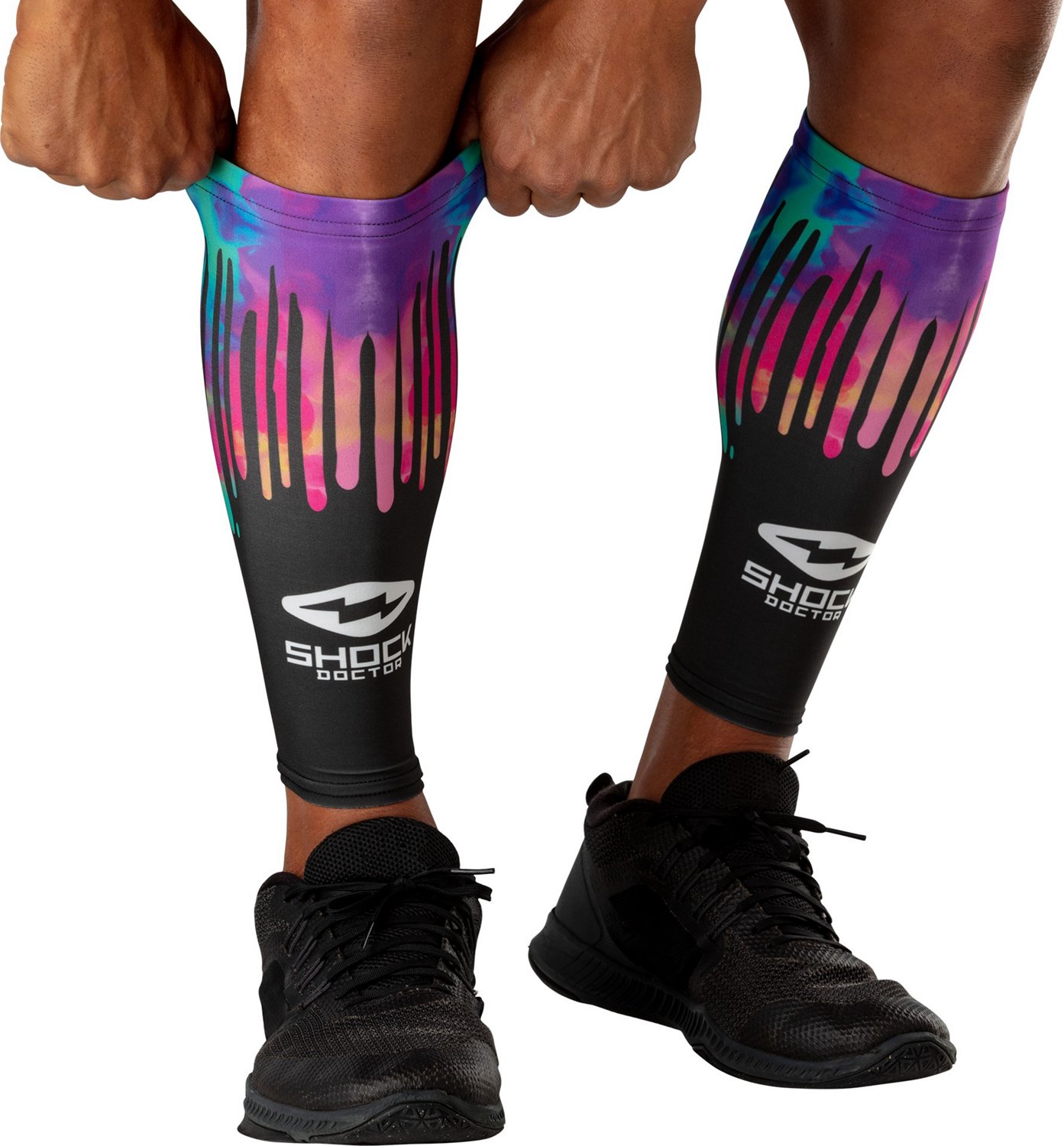 Shock Doctor Adults' Tie Dye Drip Showtime Calf Sleeve                                                                           - view number 2