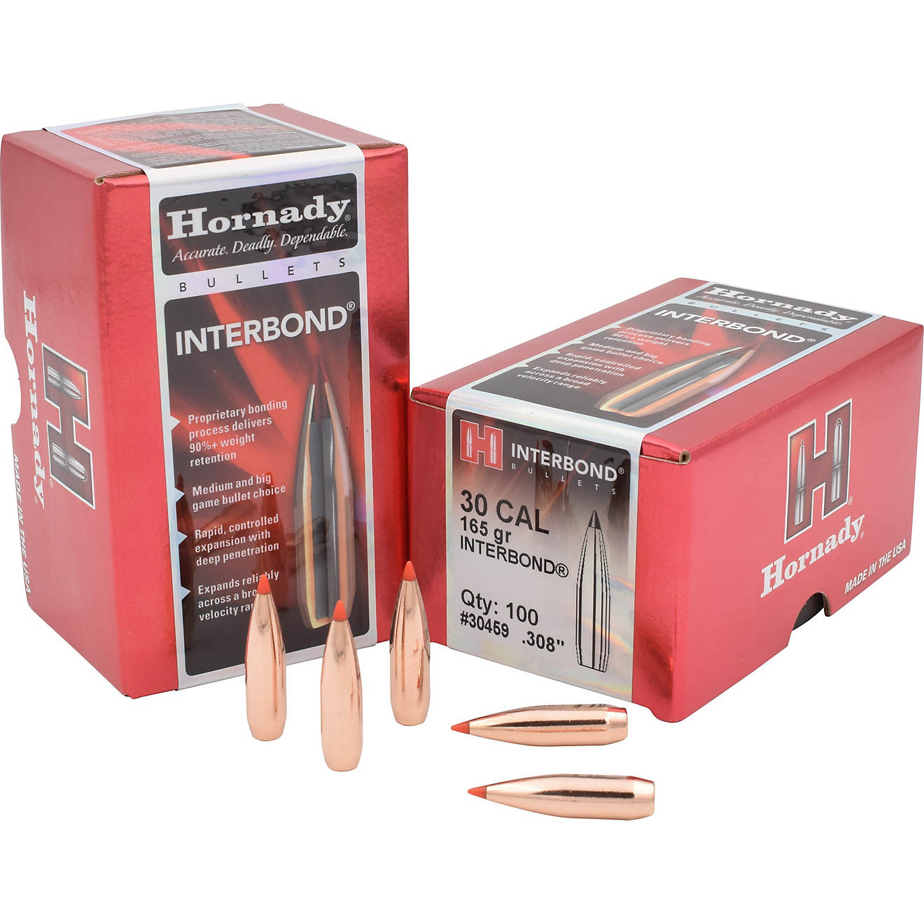 Hornady InterBond 30 Cal .308 165-Grain Reloading Bullets - 100 Rounds                                                           - view number 1