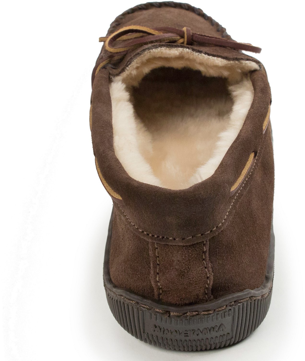 Minnetonka Men's Pile Lined Hardsole Moccasin Slippers | Academy