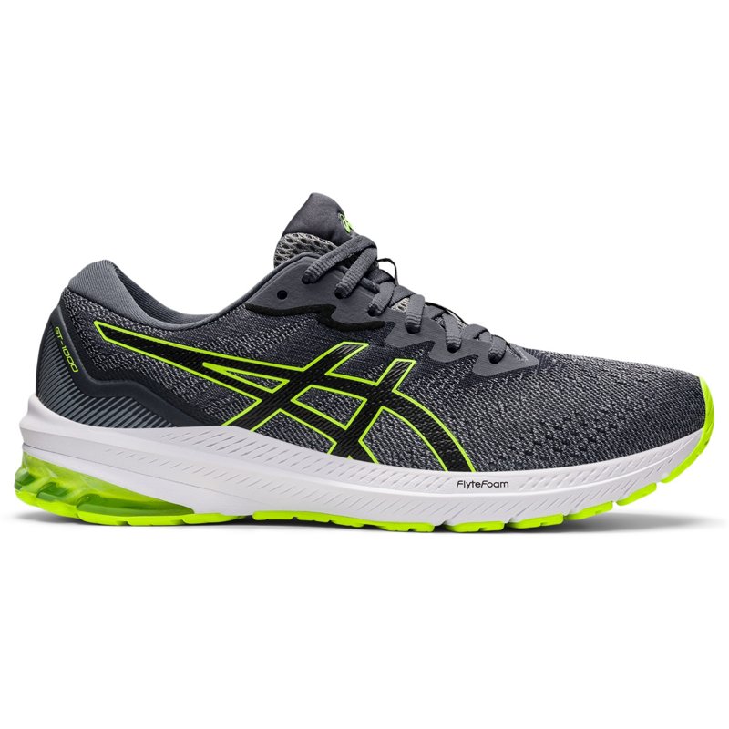 ASICS Men's GT-1000 11 Running Shoes Gray Dark/Bright Green - Men's Running at Academy Sports product image