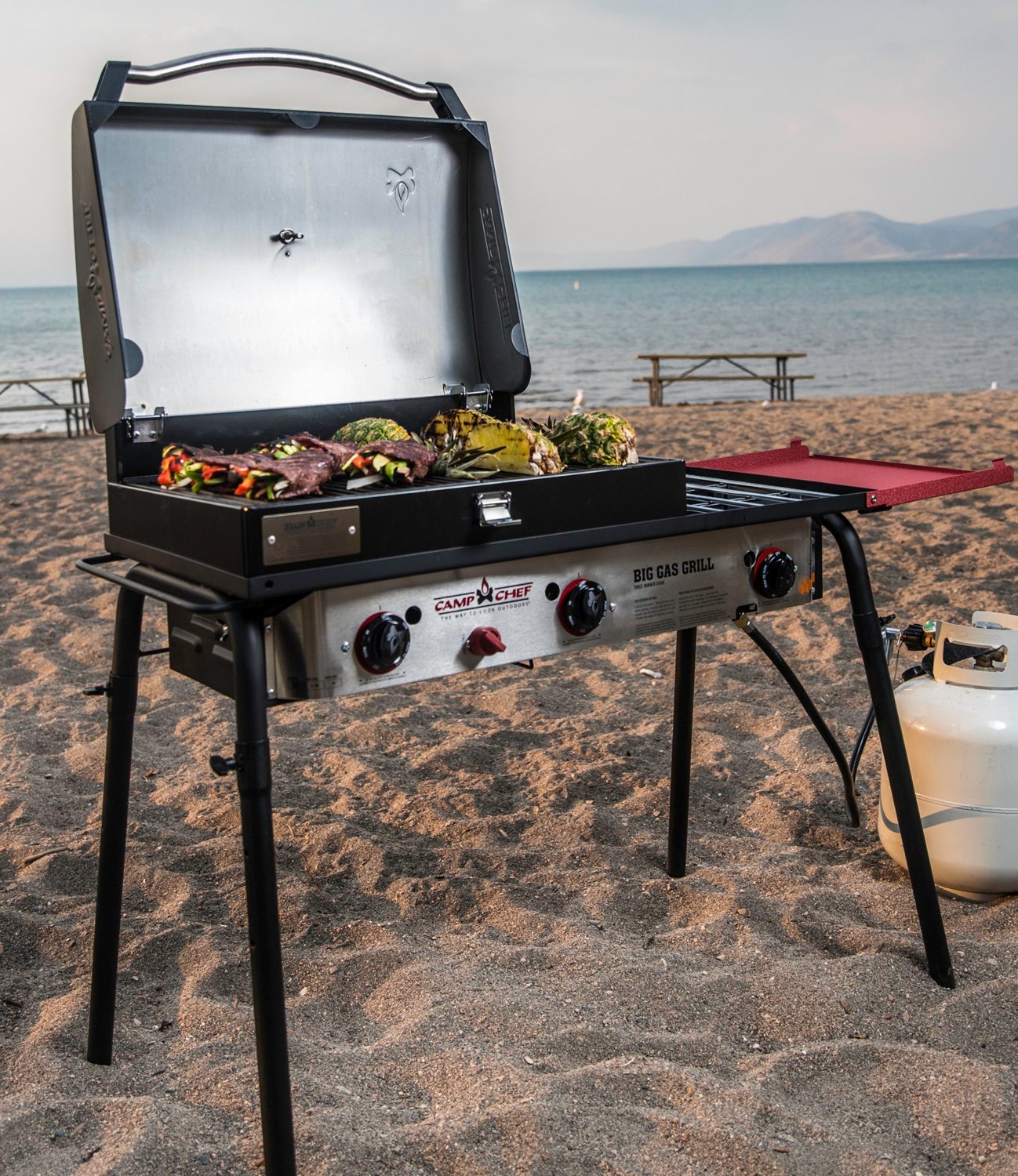 Camp Chef Big Gas Grill 3Burner Cooking System with 16 in x 24 in Grill Box Academy