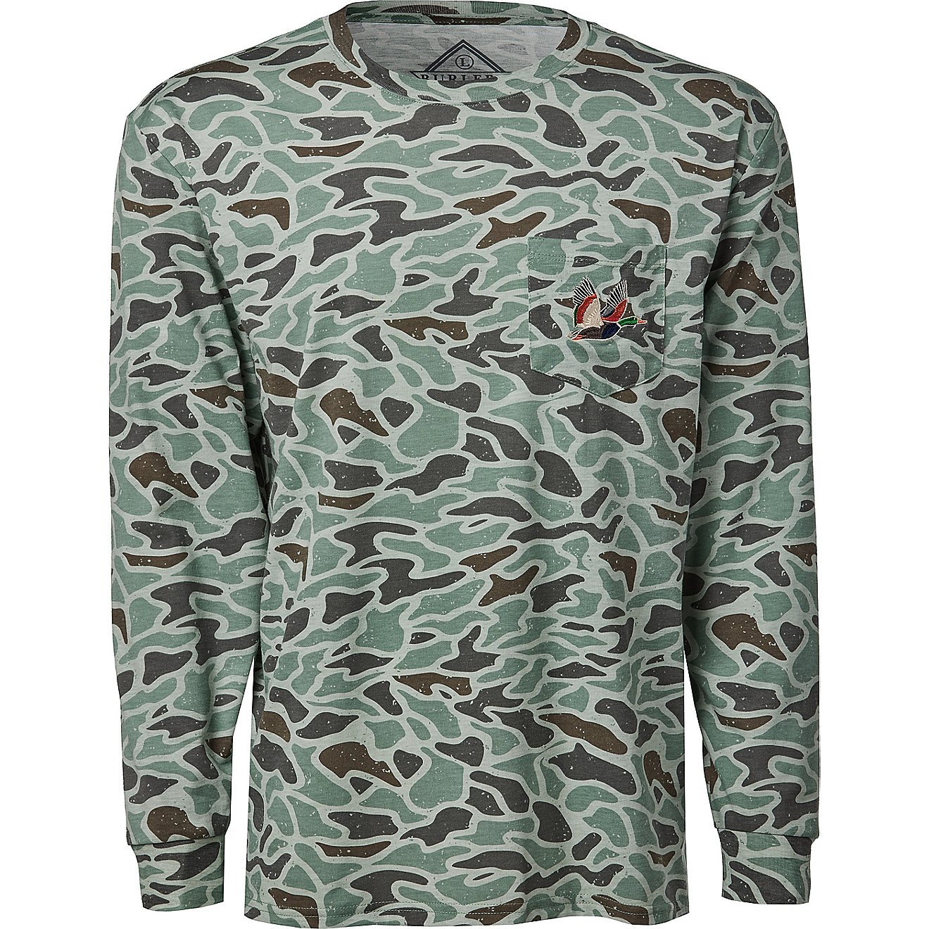 Burlebo Men's Retro Duck Camo Graphic Long Sleeve Pocket T-shirt                                                                 - view number 2