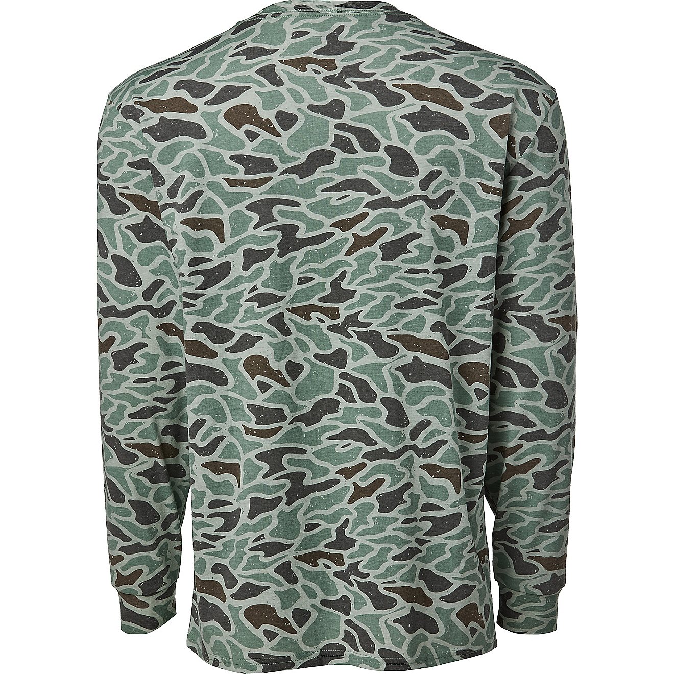 Burlebo Men's Retro Duck Camo Graphic Long Sleeve Pocket T-shirt                                                                 - view number 3