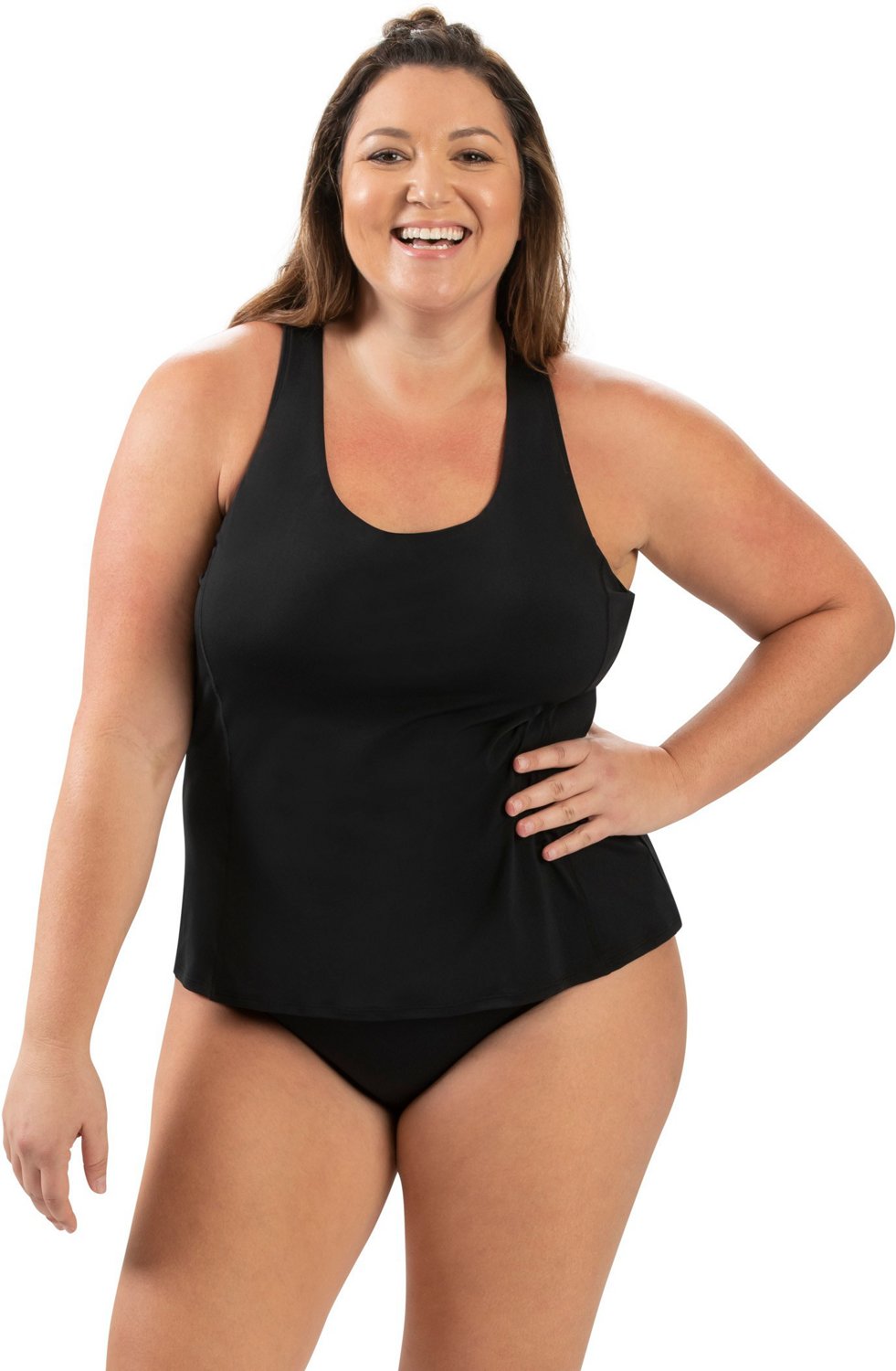 Dolfin Women's Aquashape Colorblock Twist Back Tankini Swim Top - view number 3