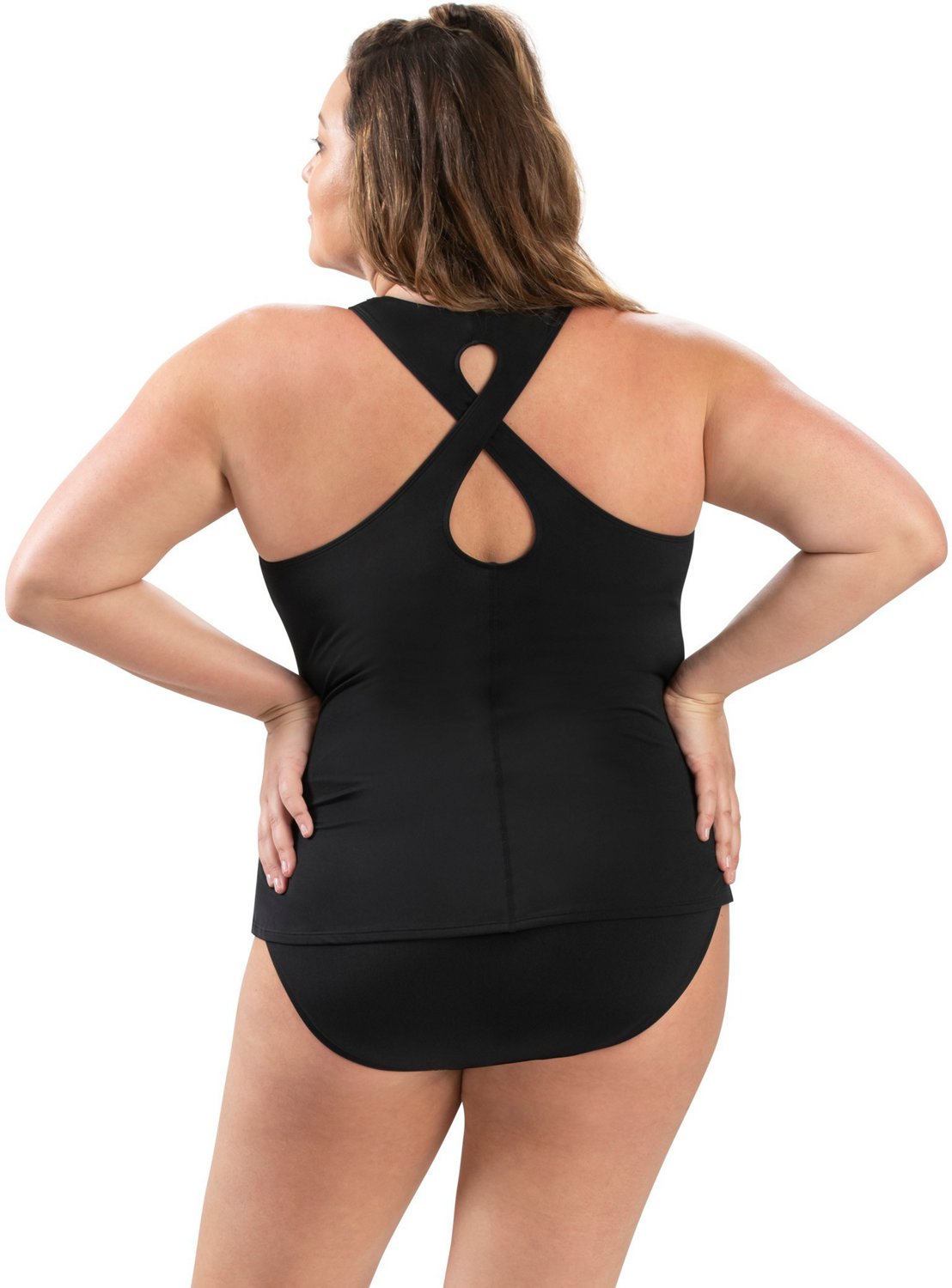 Dolfin Women's Aquashape Colorblock Twist Back Tankini Swim Top - view number 4