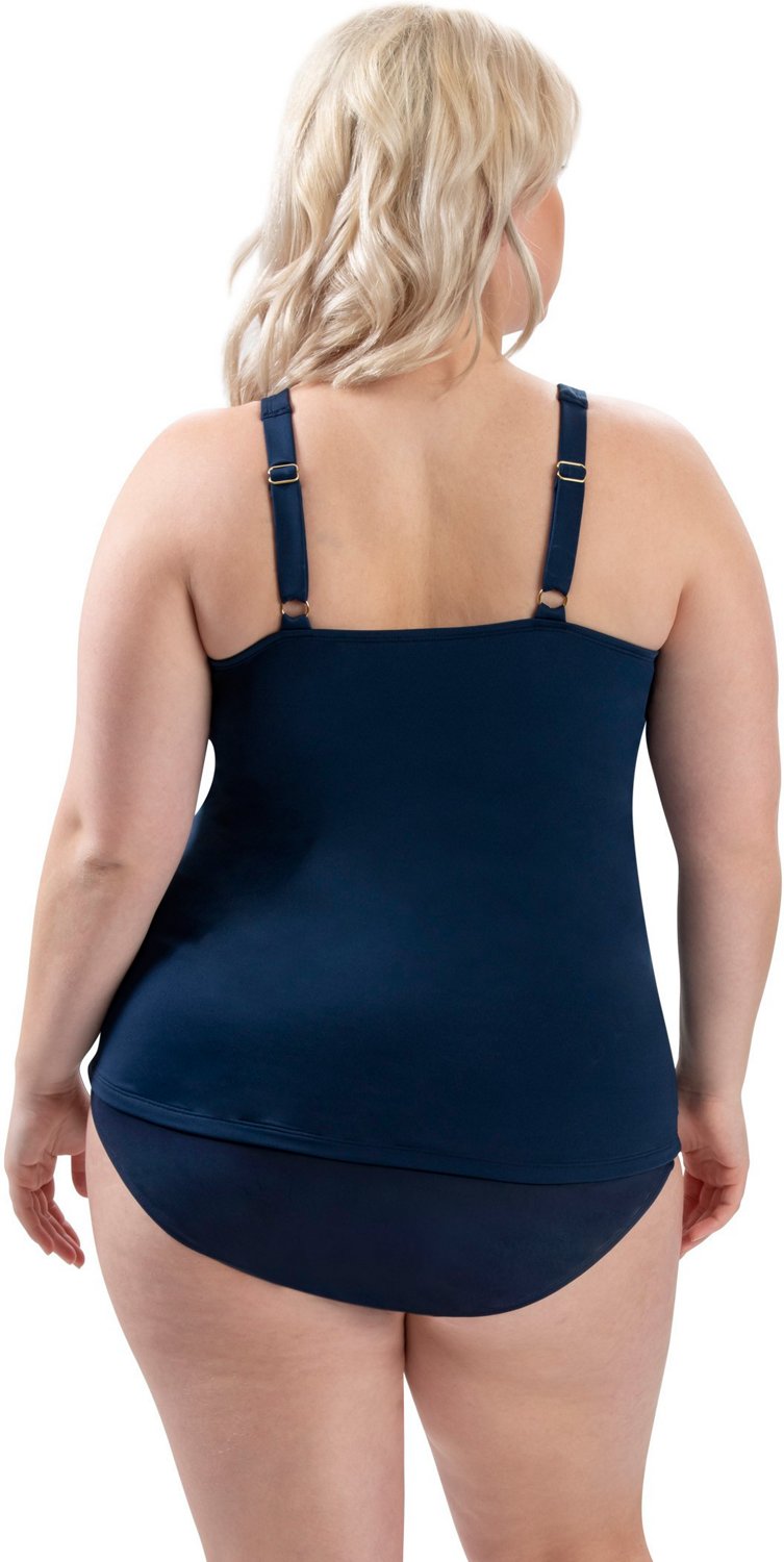 Dolfin Women's Aquashape Colorblock Solid Wrap Tankini Swim Top - view number 4