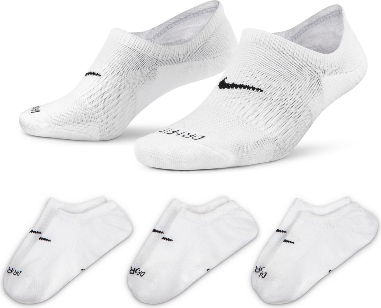 Nike Women's Everyday Plus Cushioned Footie Socks 3 Pack | Academy