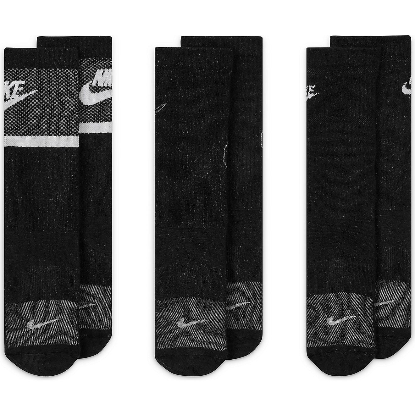 Nike Youth Everyday Cushioned Stripe Logo Crew Socks 3-Pack                                                                      - view number 4