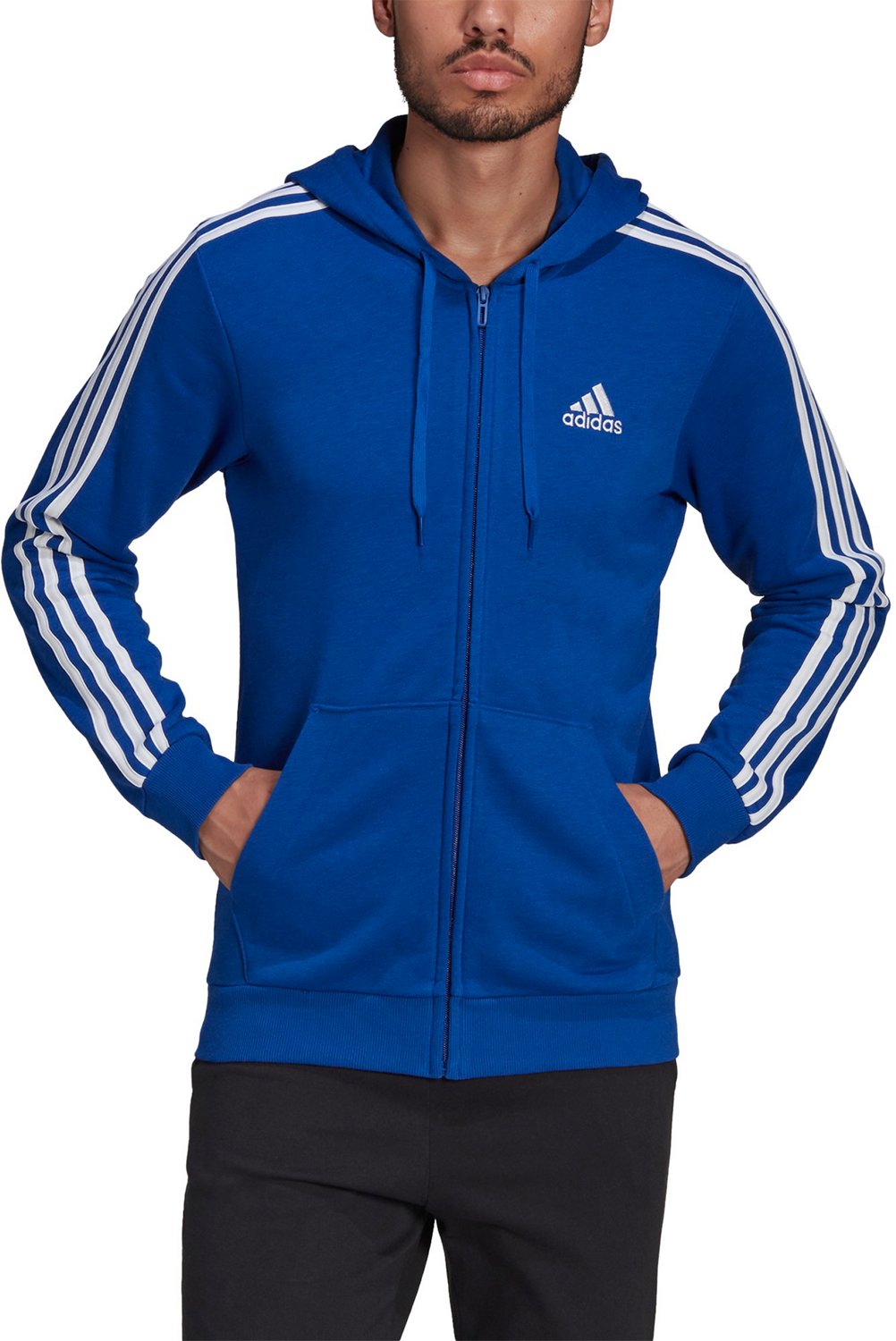 adidas Men's Essentials French Terry 3S Full Zip Hoodie