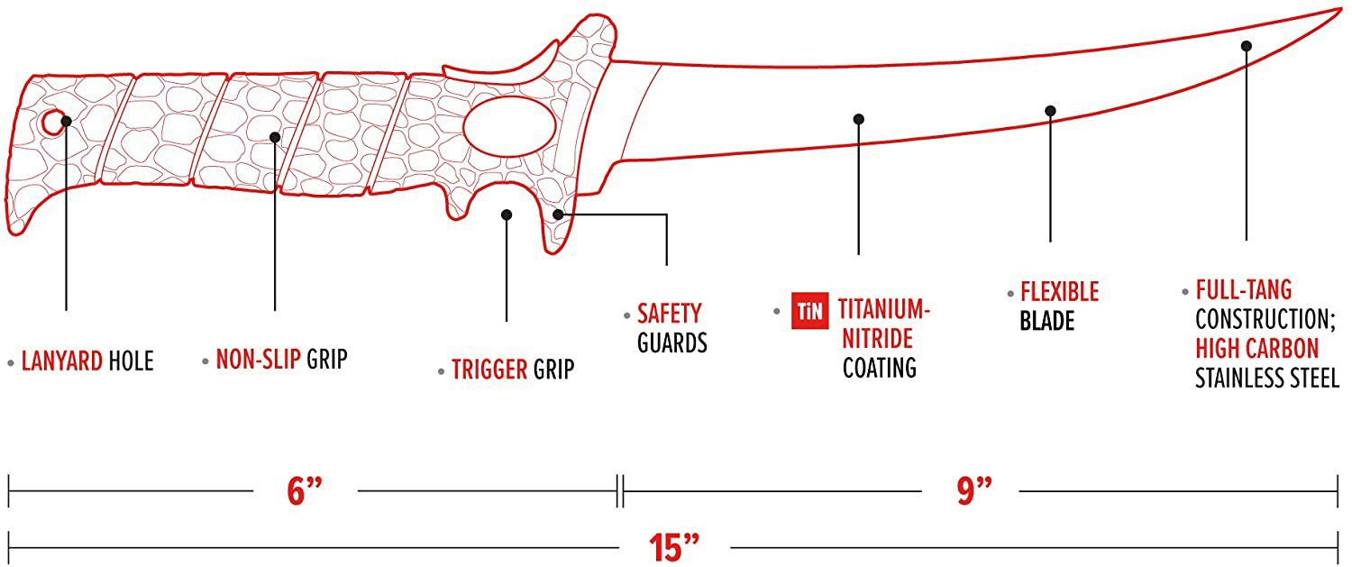 Bubba 9 Tapered Flex Fillet Knife - Powa Beam