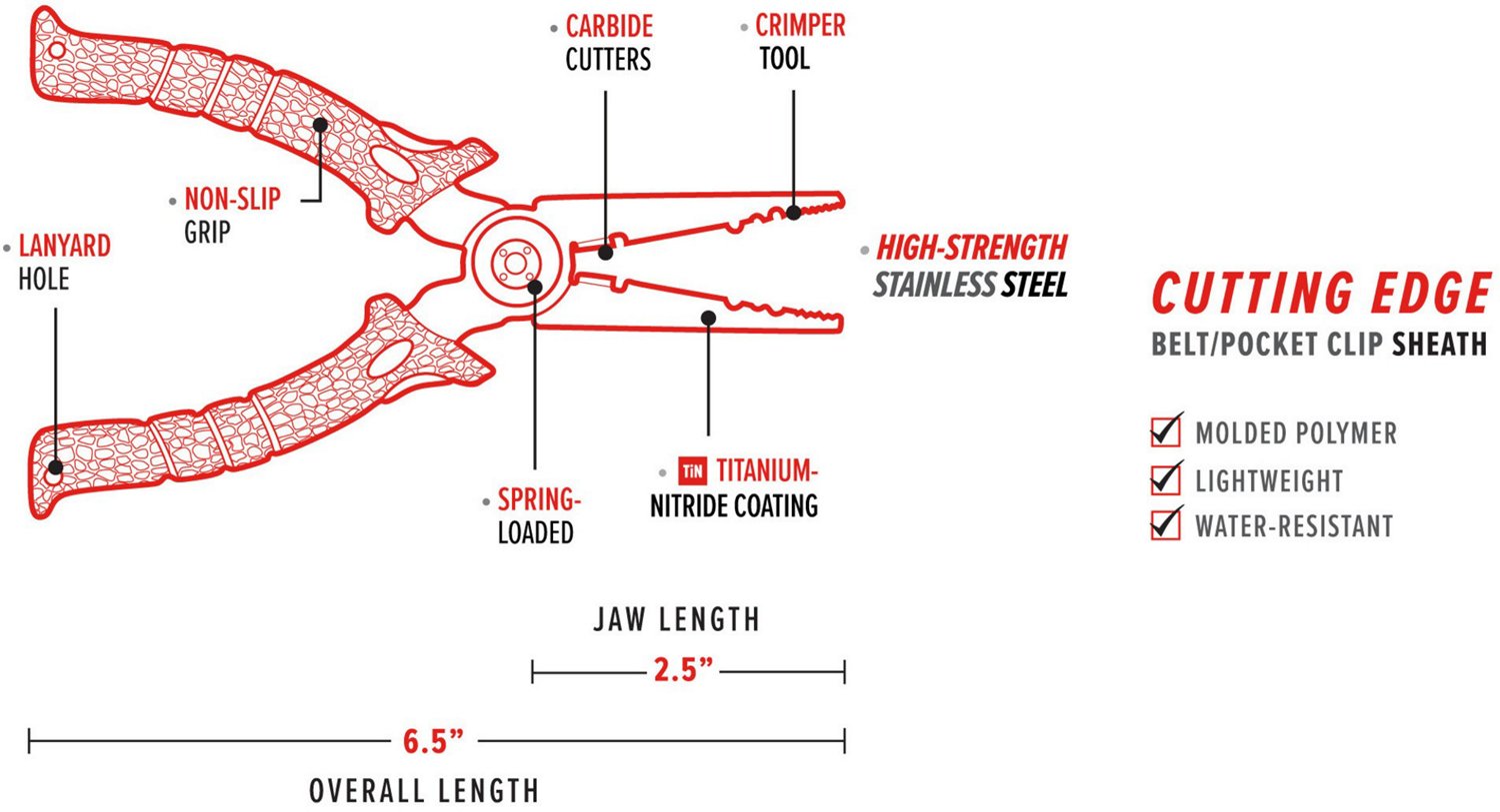 Bubba 6.5 in Stainless Steel Fishing Pliers - view number 4