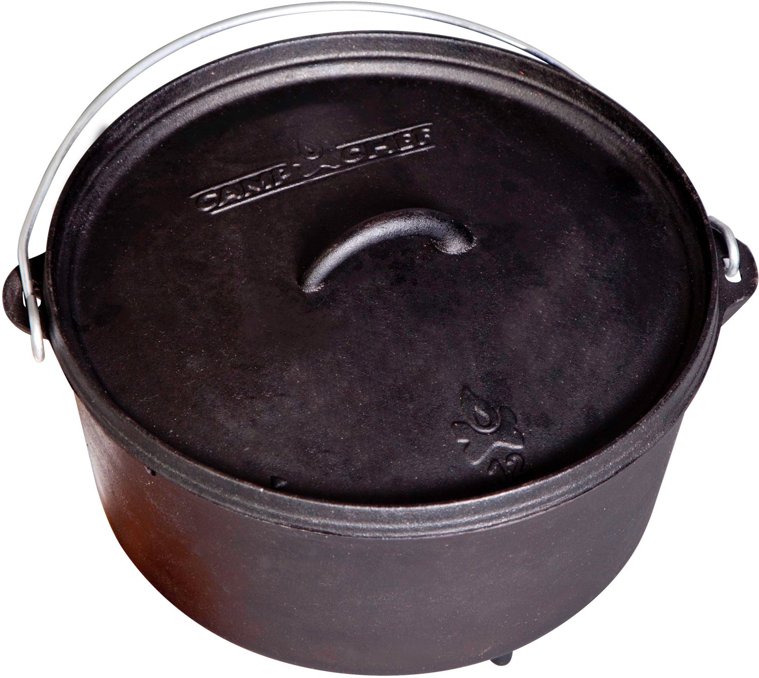  Camp Chef 12 Qt Seasoned Cast Iron Dutch Oven: Dutch Oven Cast  Iron: Home & Kitchen