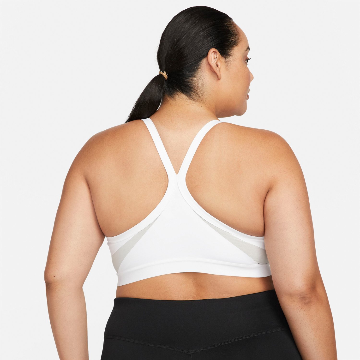 Nike Women s Plus Dri FIT V Neck Indy Racerback Bra Academy