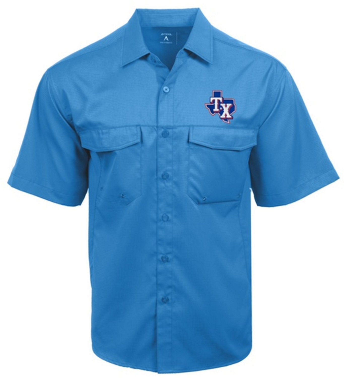 Antigua Men's Texas Rangers Game Day Woven Fishing Shirt                                                                         - view number 2