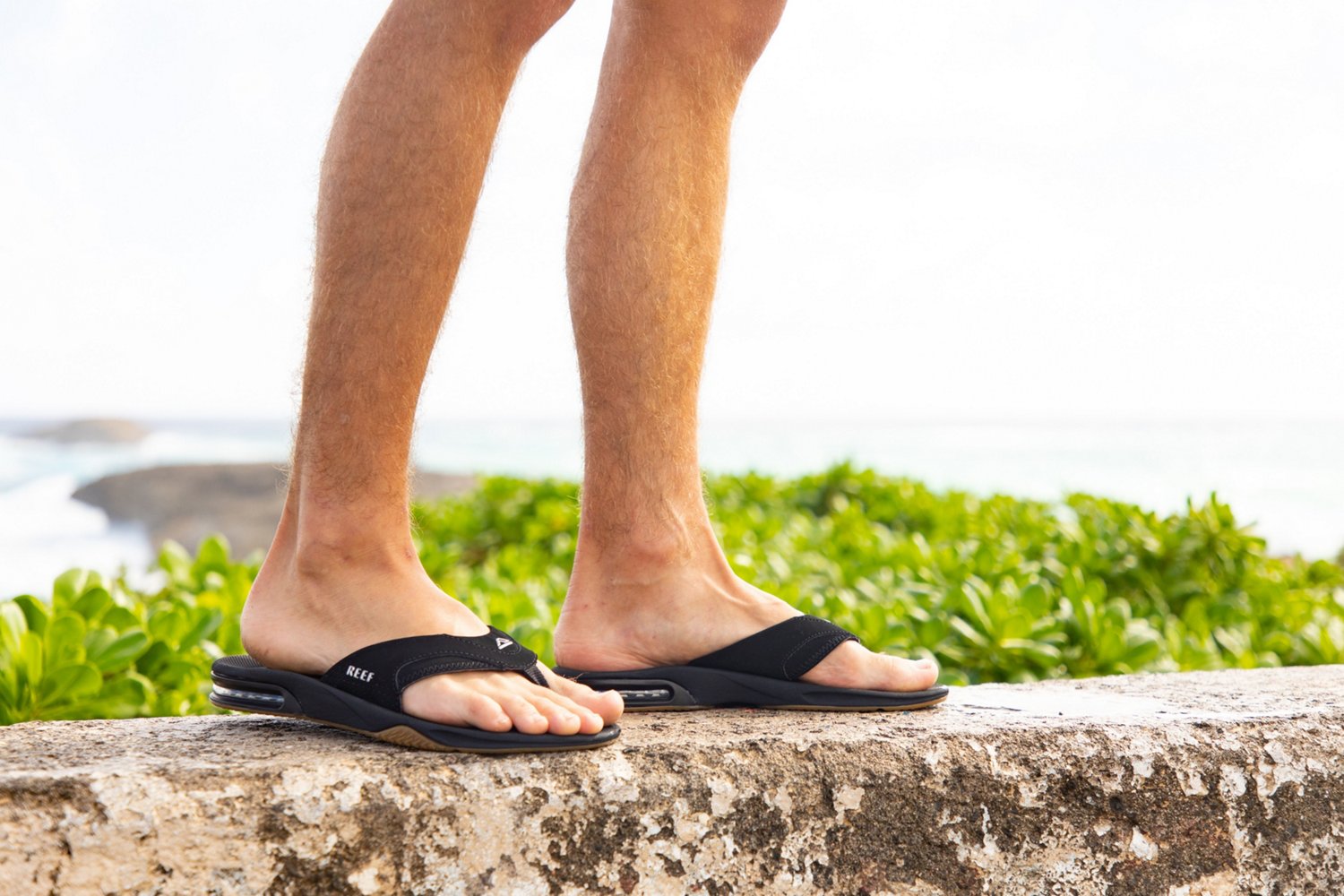 Men's New York Yankees REEF Fanning Bottle Opener Sandals