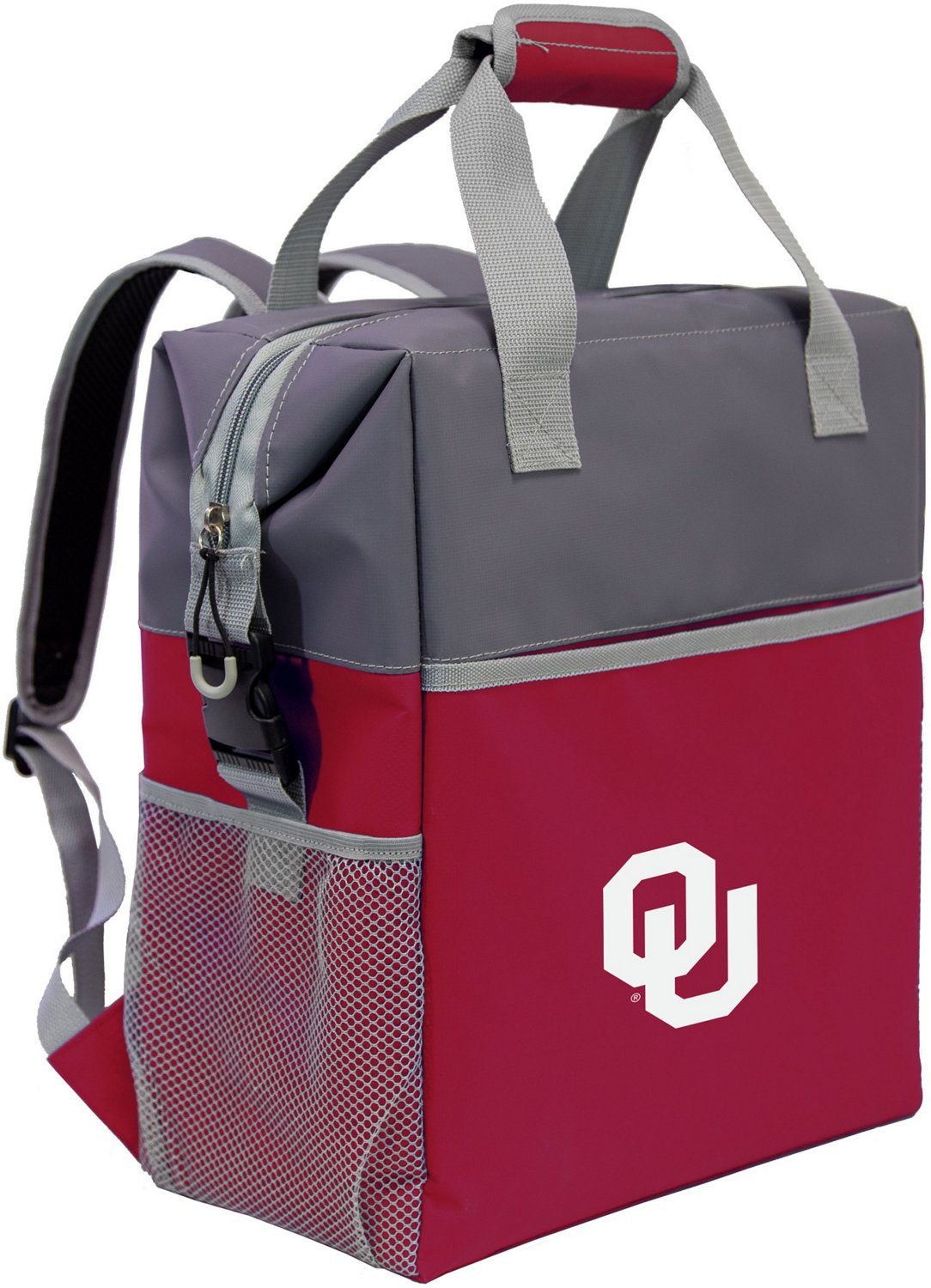 Logo Brands University of Oklahoma Colorblock Backpack Cooler                                                                    - view number 1