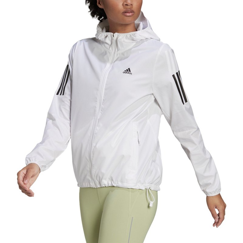 adidas Women's Own the Run Windbreaker Jacket White, Large - Women's Athletic Jackets at Academy Sports product image