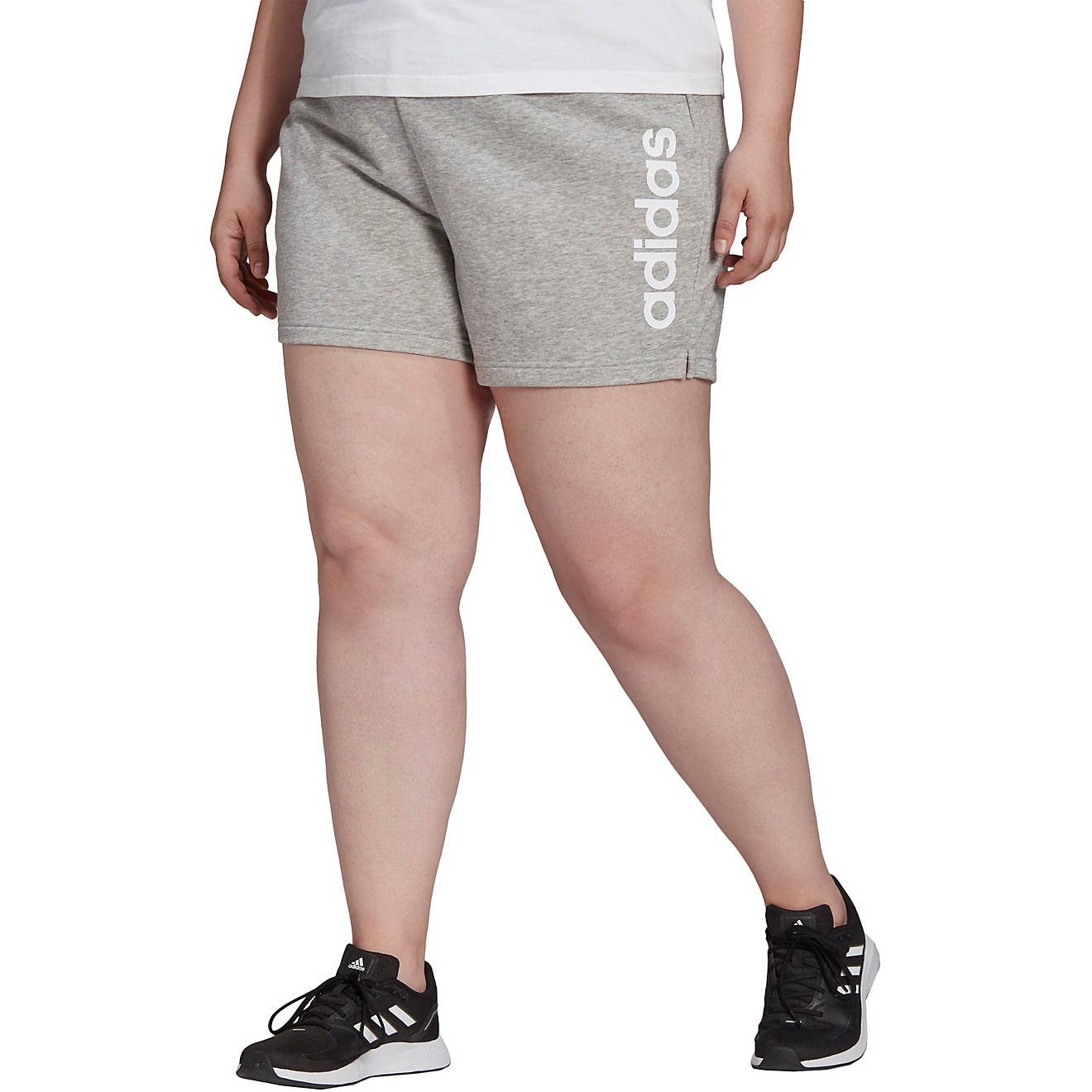 adidas Women's Essentials Slim Logo Plus Size Shorts 4.3 in                                                                      - view number 1