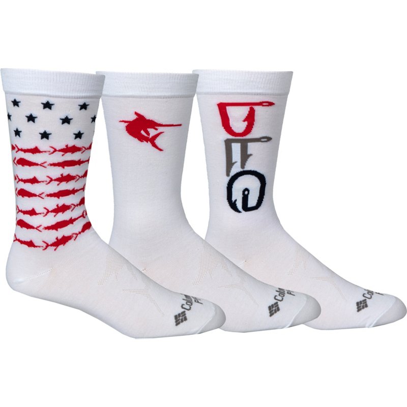 Columbia Sportswear Men's PFG Americana Crew Socks 3-Pack
