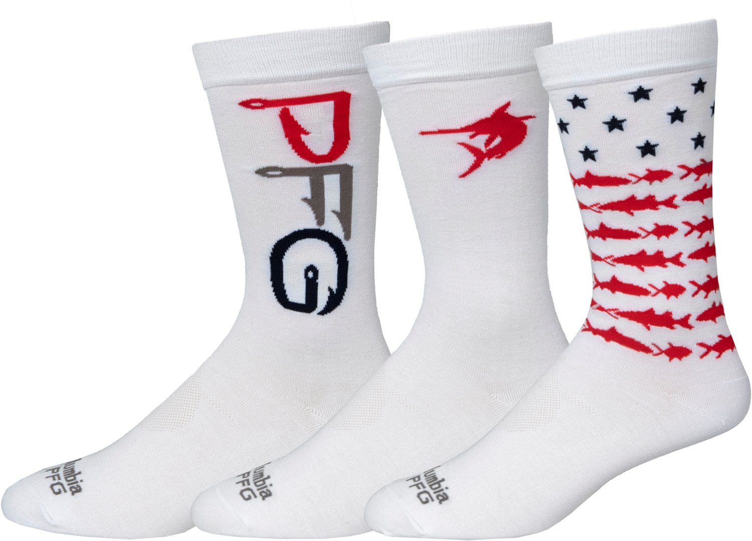 Columbia Sportswear Men's PFG Americana Crew Socks 3-Pack - view number 2