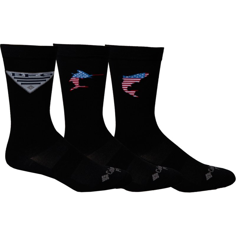 Columbia Sportswear Men's PFG Crew Socks 3-Pack