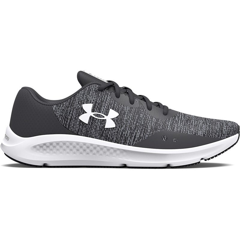 Under Armour Men’s Charged Pursuit 3 Twist Running Shoes Gray/White, 9.5 - Men's Running at Academy Sports product image