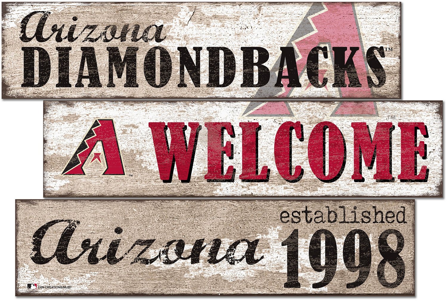 Fan Creations Arizona Diamondbacks Welcome 3 Plank Decor