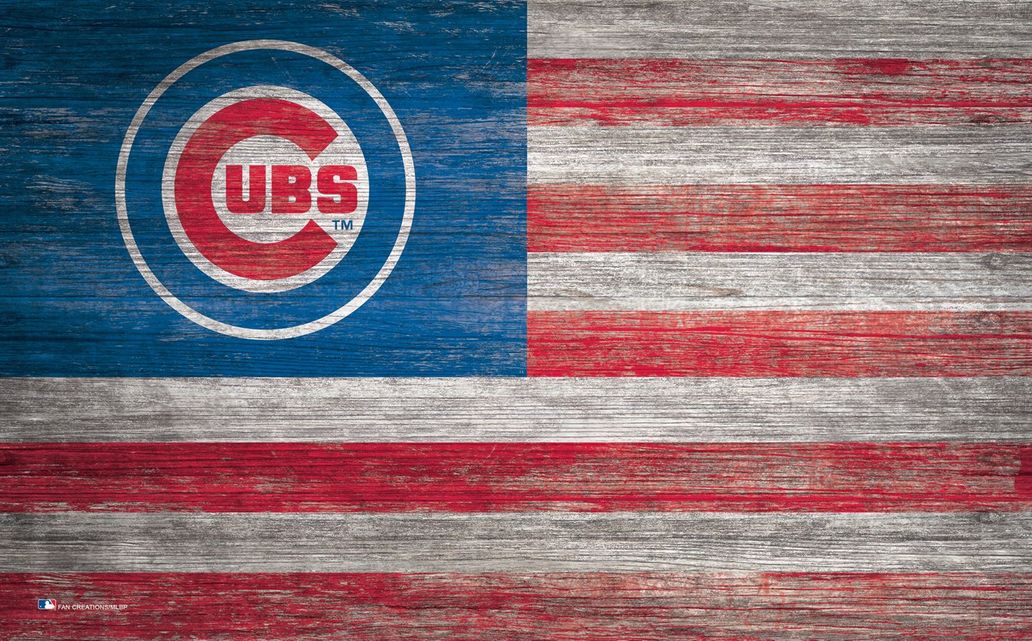 Fan Creations Chicago Cubs 11 in x 19 in Distressed Flag Sign | Academy