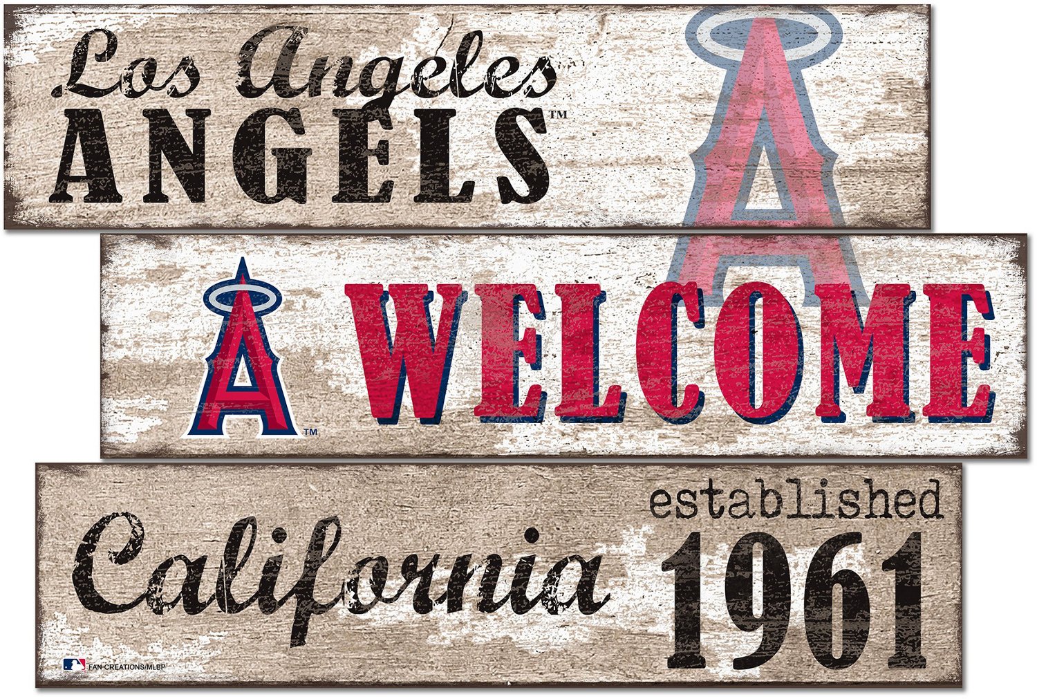 Fan Creations Los Angeles Angels Welcome 3 Plank Decor | Academy