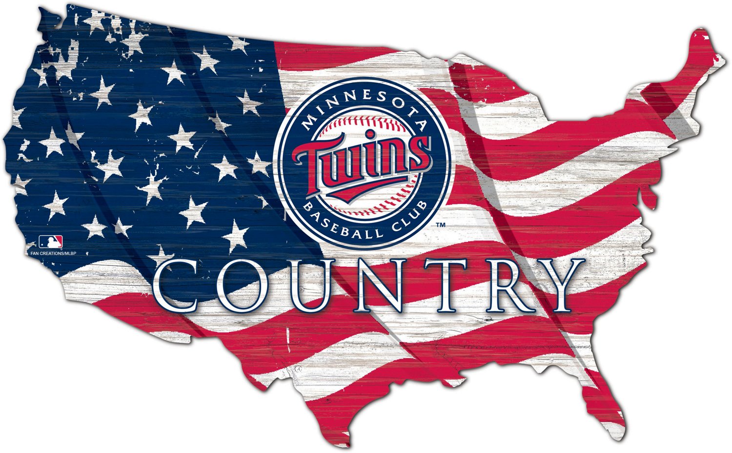 Fan Creations Minnesota Twins USA Shape Cutout Wall Decor