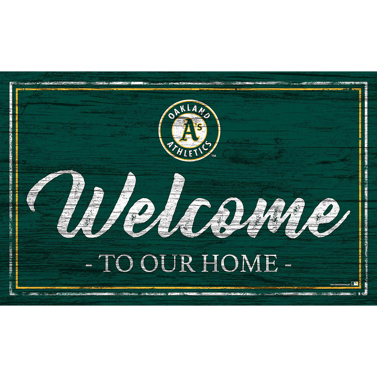Fan Creations Oakland Athletics Team Color 11 in x 19 in Welcome Sign                                                            - view number 1