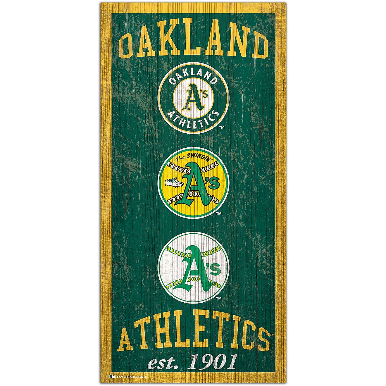 Fan Creations Oakland Athletics Heritage 6 x 12 Sign                                                                             - view number 1