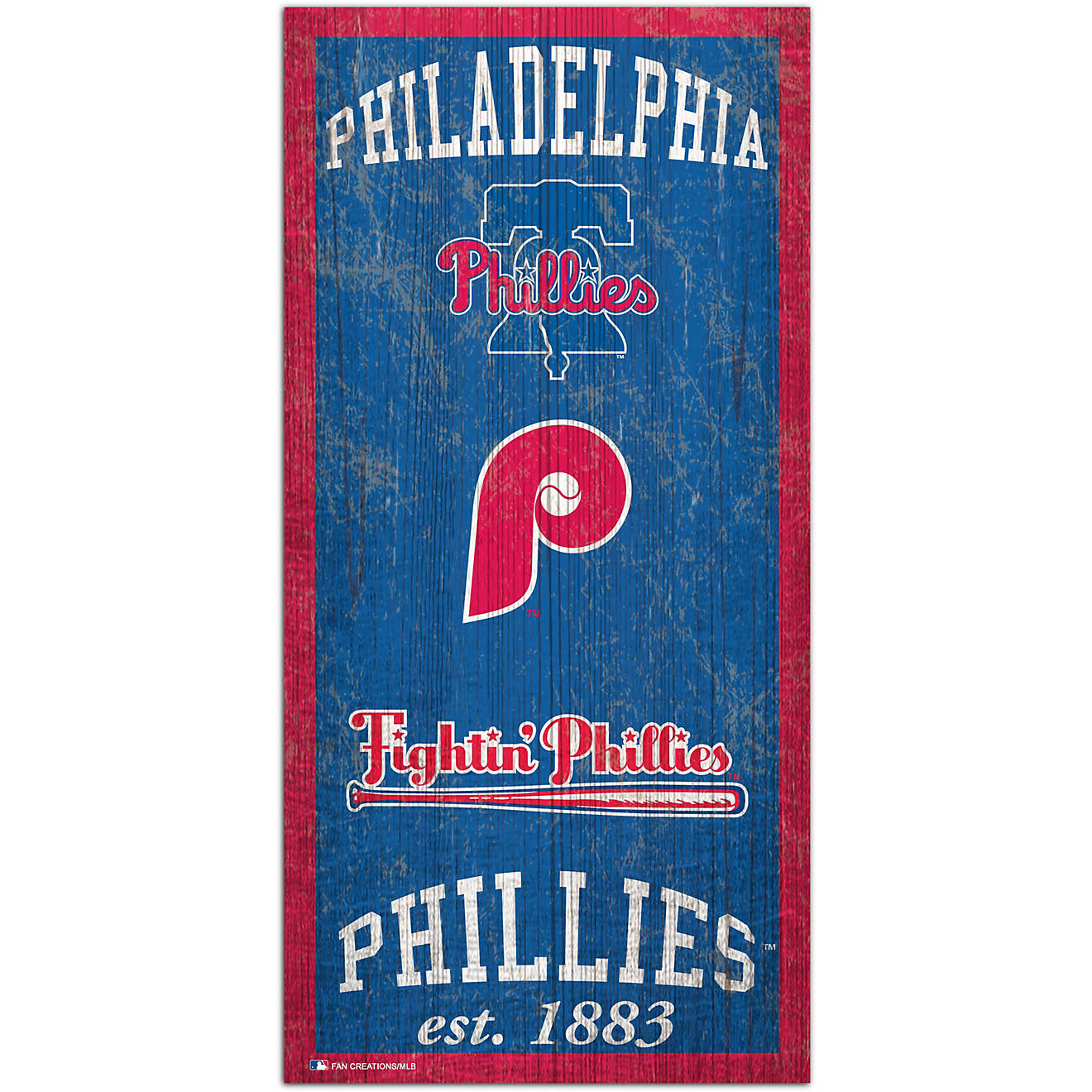 Fan Creations Philadelphia Phillies Heritage 6 x 12 Sign                                                                         - view number 1