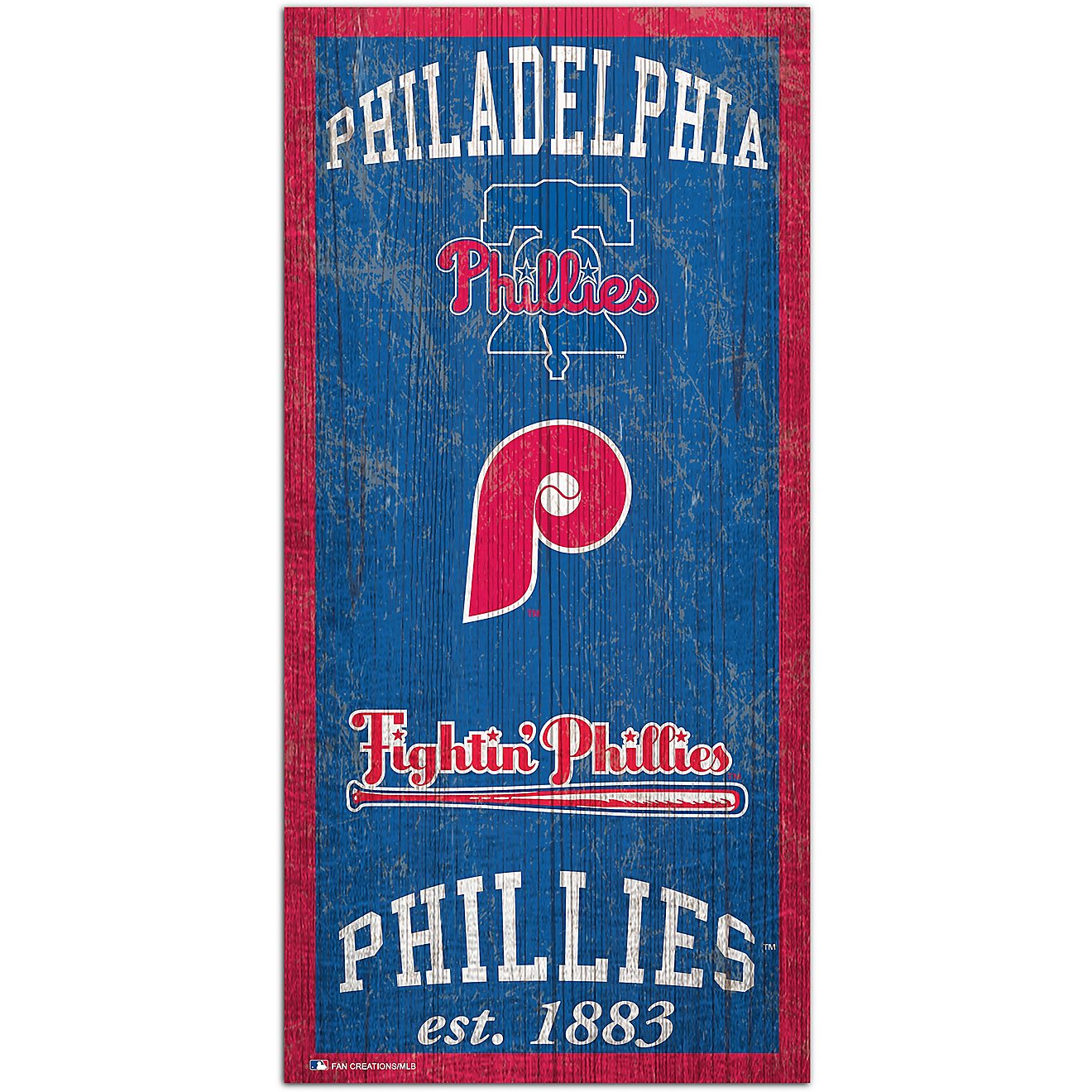 Fan Creations Philadelphia Phillies Heritage 6 x 12 Sign                                                                         - view number 1