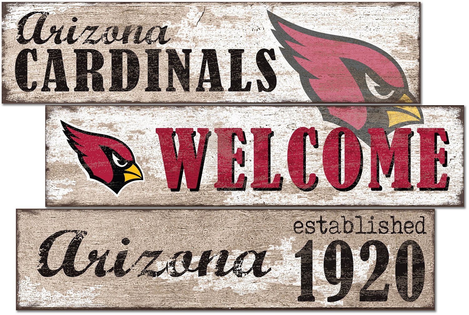 Fan Creations Arizona Cardinals Welcome 3 Plank Decor - view number 1