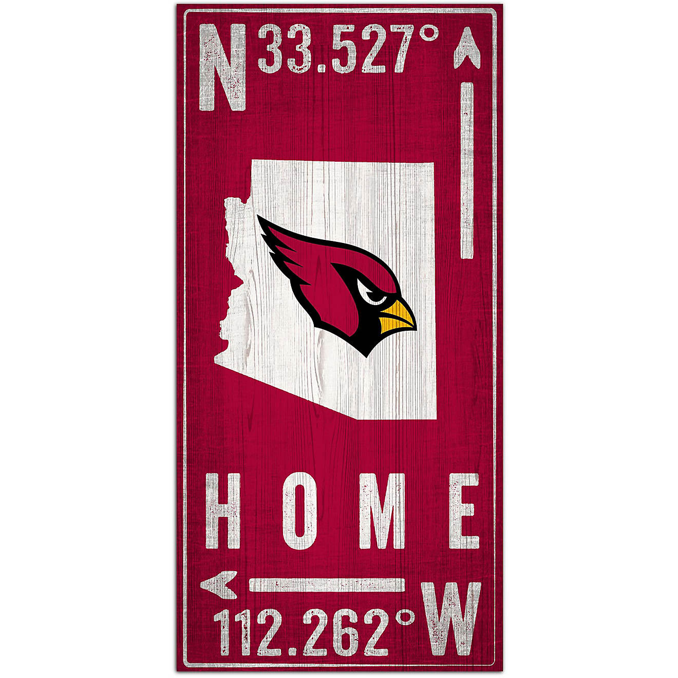 Fan Creations Arizona Cardinals Coordinate 6 in x 12 in Sign                                                                     - view number 1