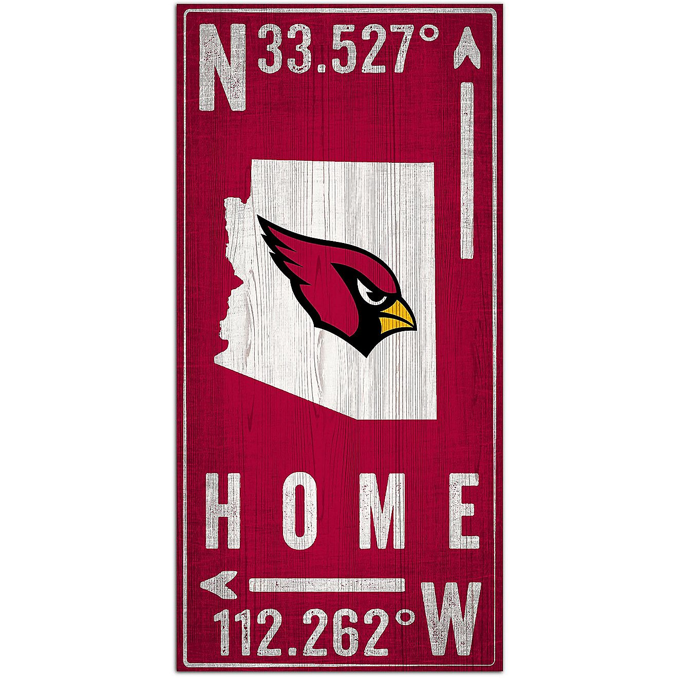 Fan Creations Arizona Cardinals Coordinate 6 in x 12 in Sign                                                                     - view number 1
