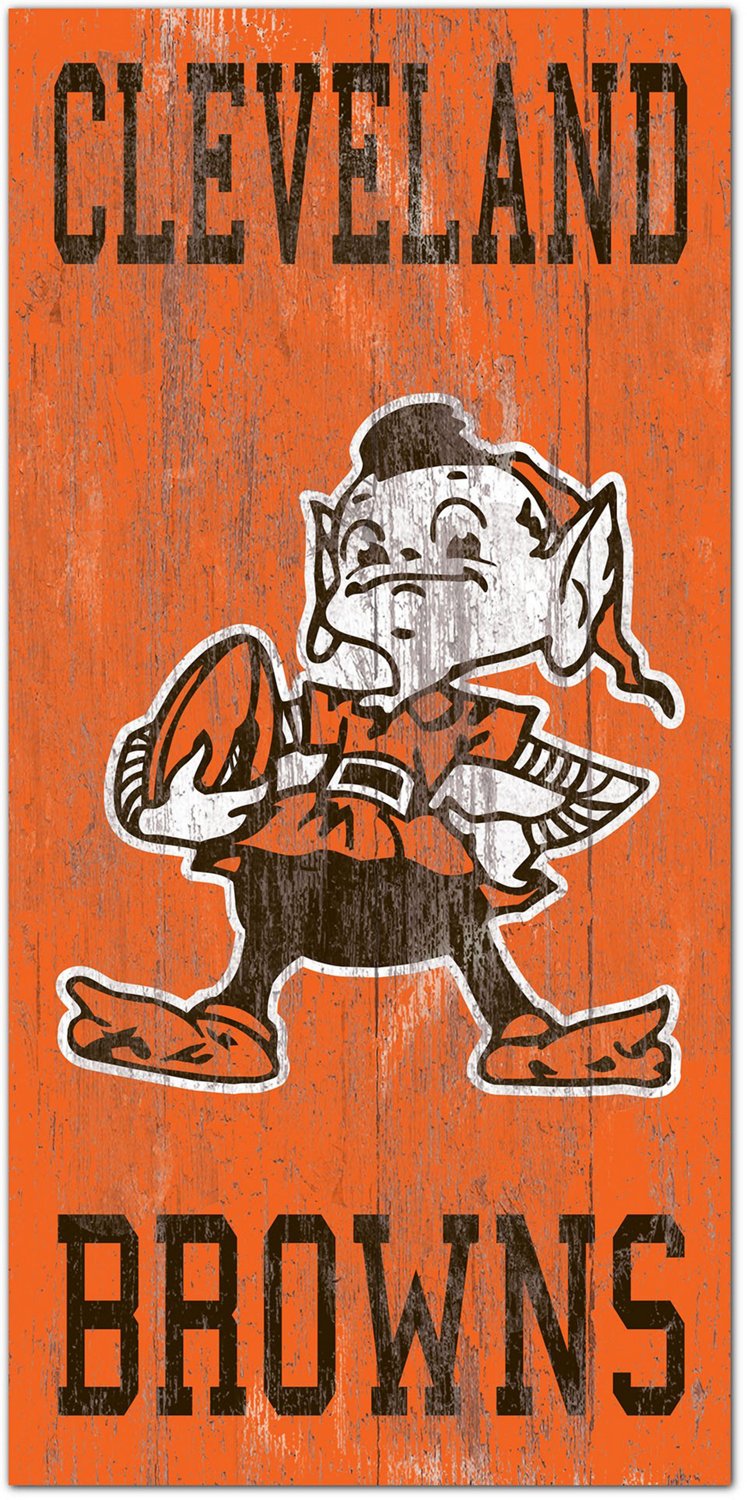 Fan Creations Cleveland Browns 6 in x 12 in Heritage Distressed Logo ...