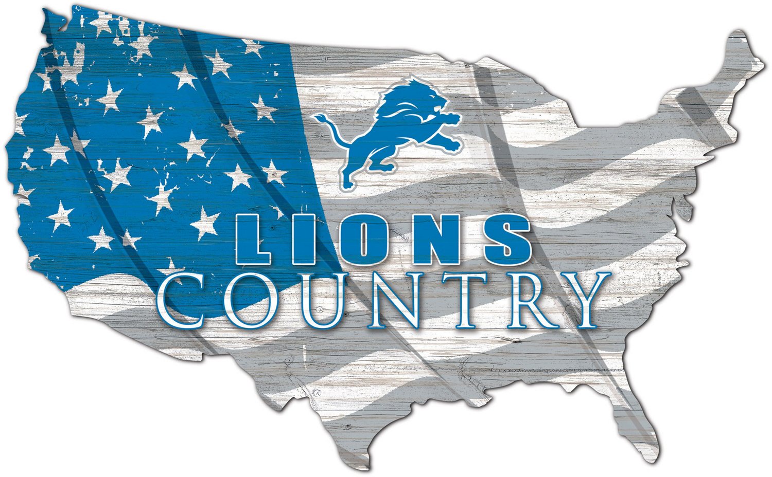 Fan Creations Detroit Lions USA Shape Cutout Wall Decor