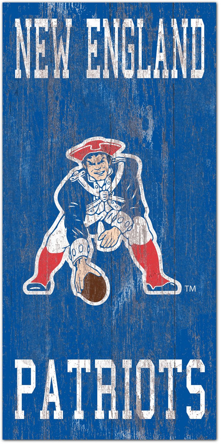 Fan Creations New England Patriots 6 in x 12 in Heritage Distressed Logo  Sign