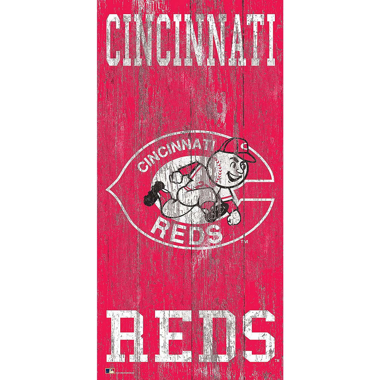 Fan Creations Cincinnati Reds 6 in x 12 in Heritage Logo Sign                                                                    - view number 1