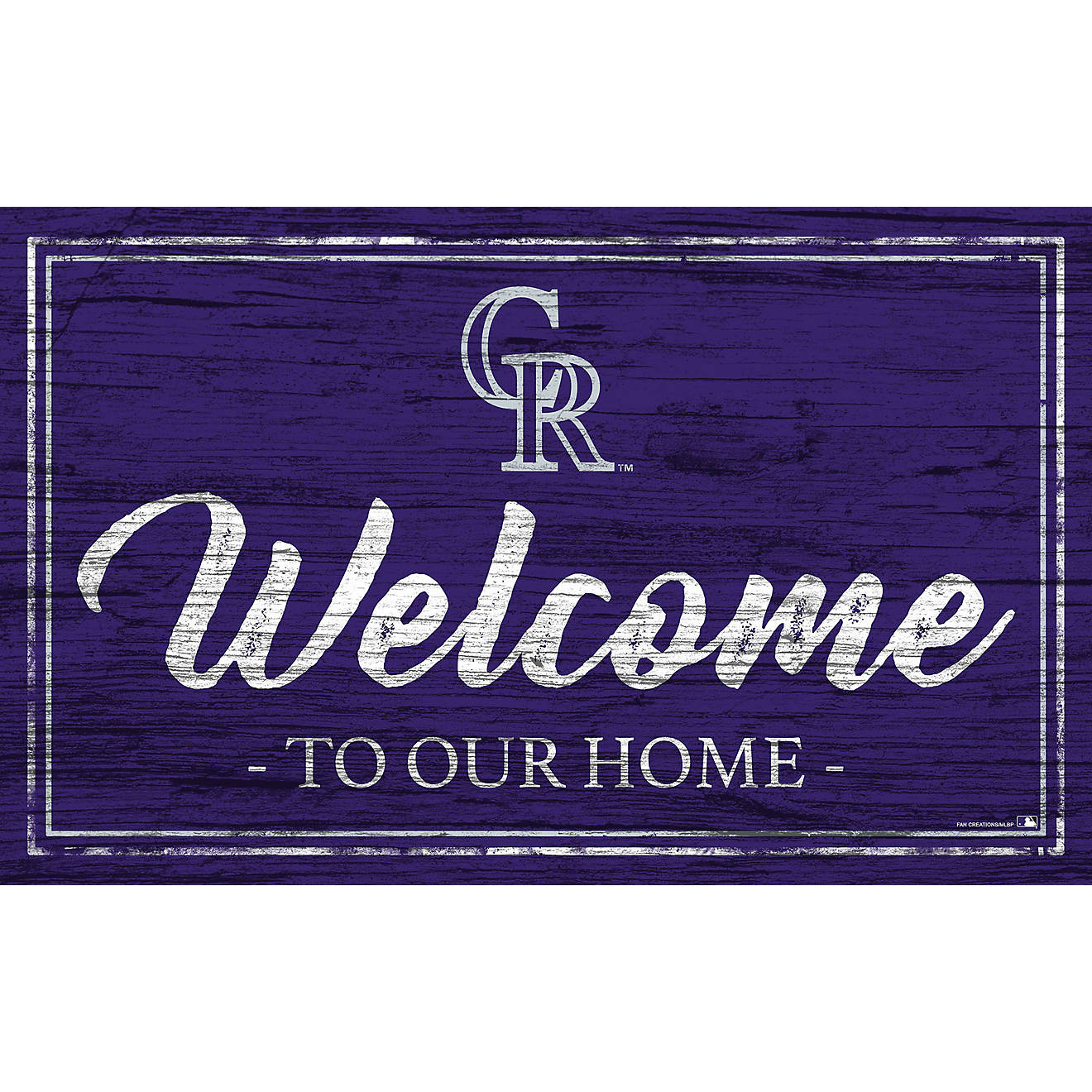 Fan Creations Colorado Rockies Team Color 11 in x 19 in Welcome Sign                                                             - view number 1