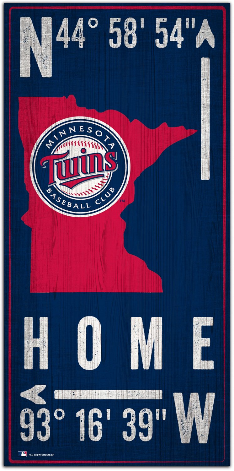 Fan Creations Minnesota Twins Coordinates 6 in x 12 in Sign