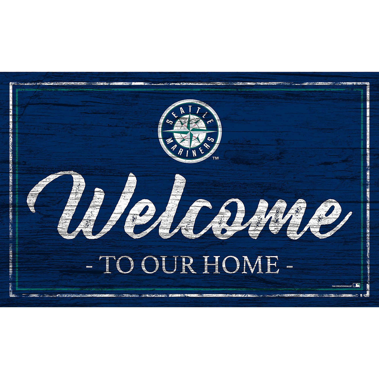 Fan Creations Seattle Mariners Team Color 11 in x 19 in Welcome Sign                                                             - view number 1